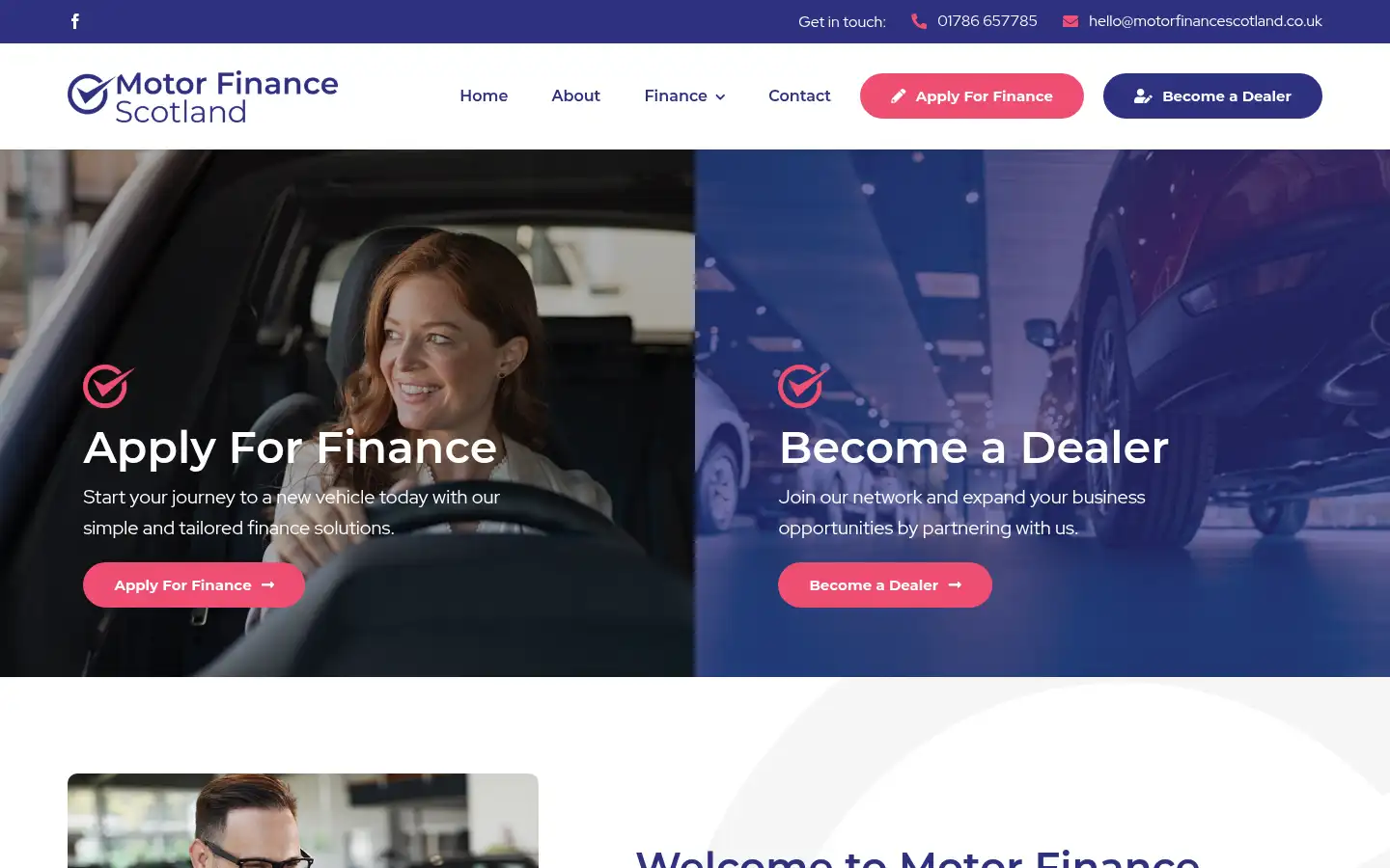 Screenshot of motorfinancescotland.co.uk