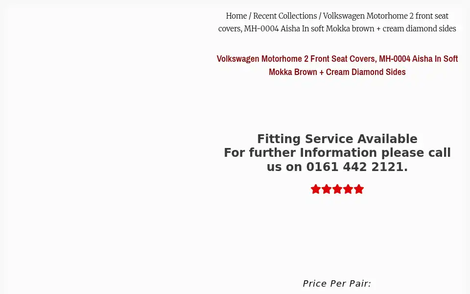 Screenshot of motorhomeseatcovers.co.uk