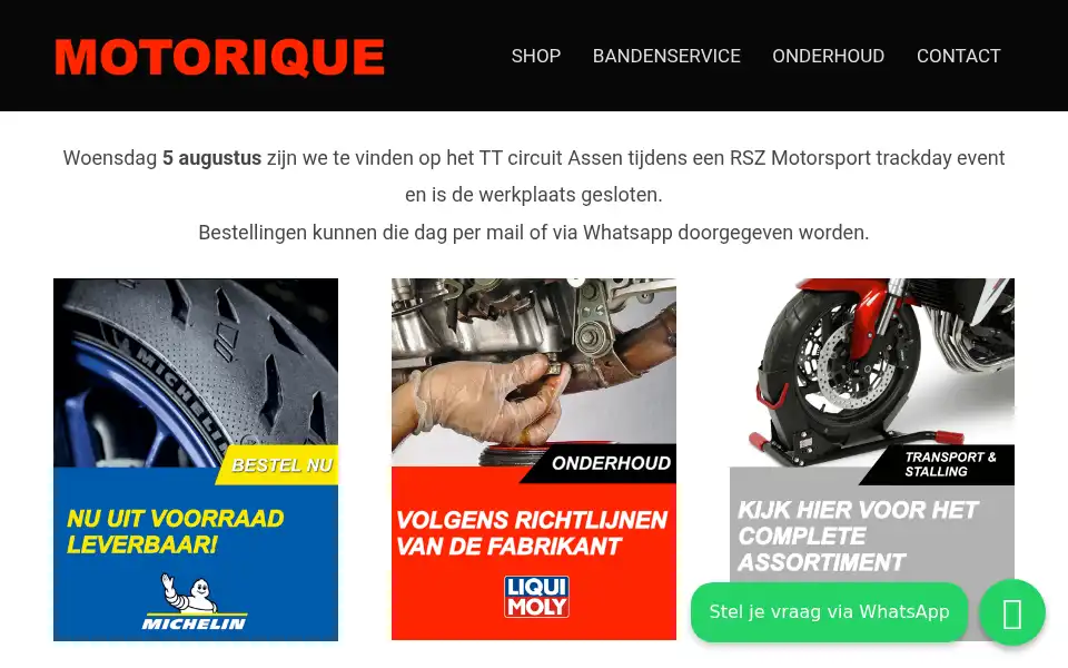 Screenshot of motorique.nl