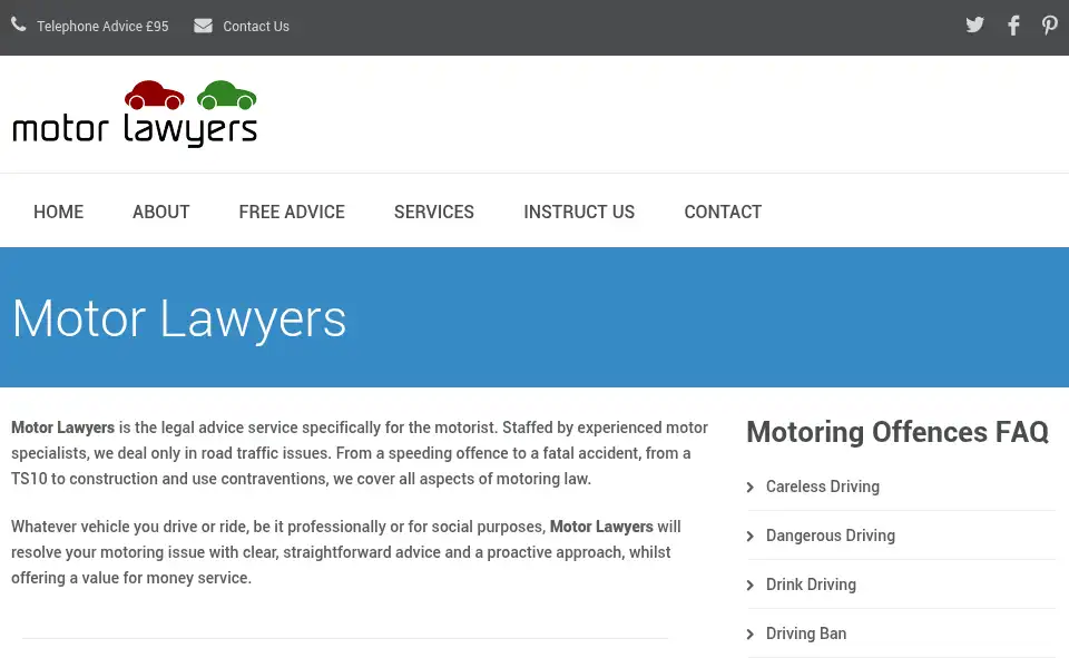 Screenshot of motorlawyers.co.uk