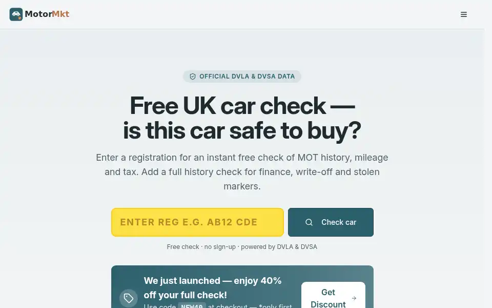 Screenshot of motormkt.co.uk