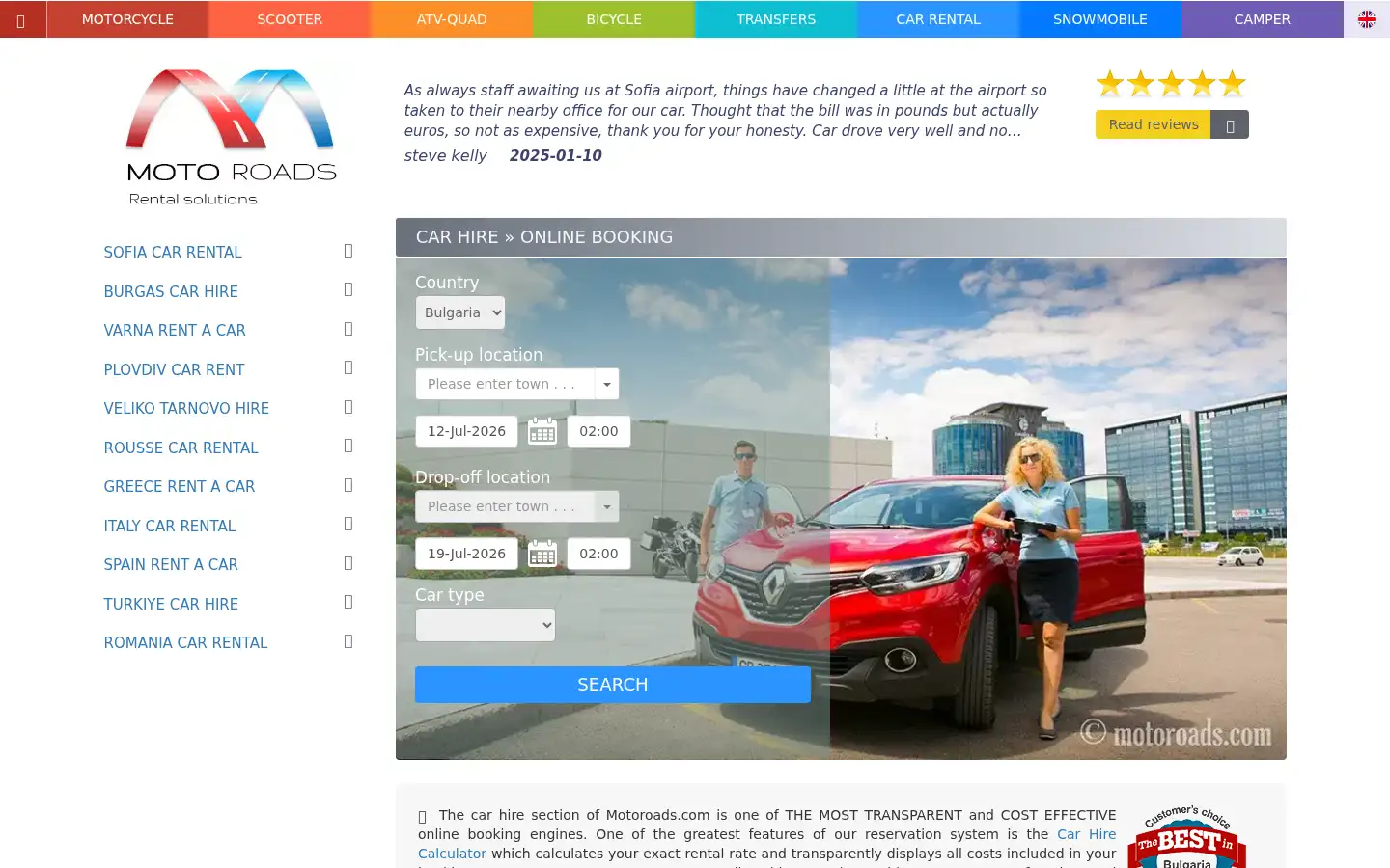 Screenshot of motoroads.com
