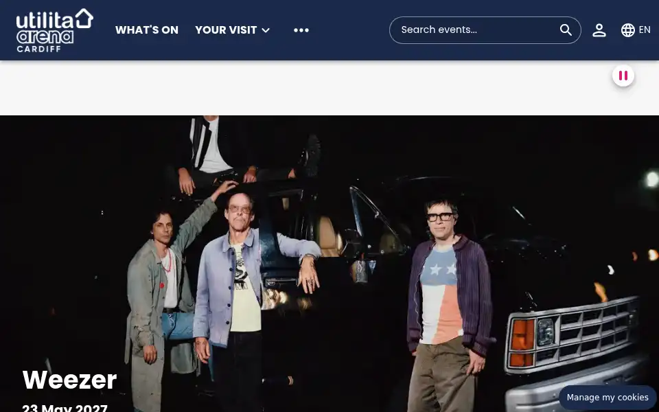 Screenshot of motorpointarenacardiff.co.uk