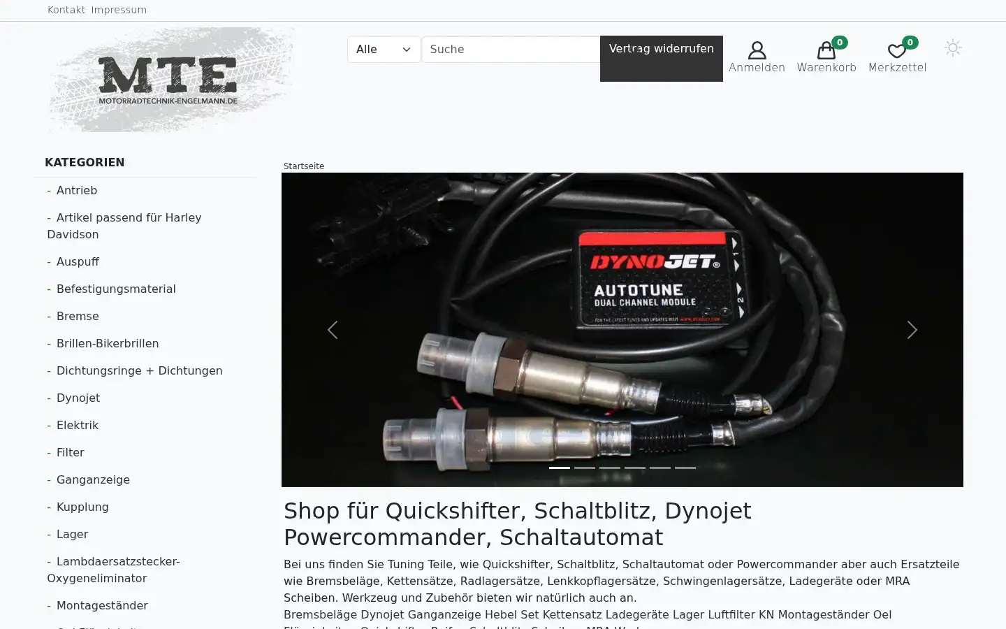 Screenshot of motorradtechnik-engelmann.de