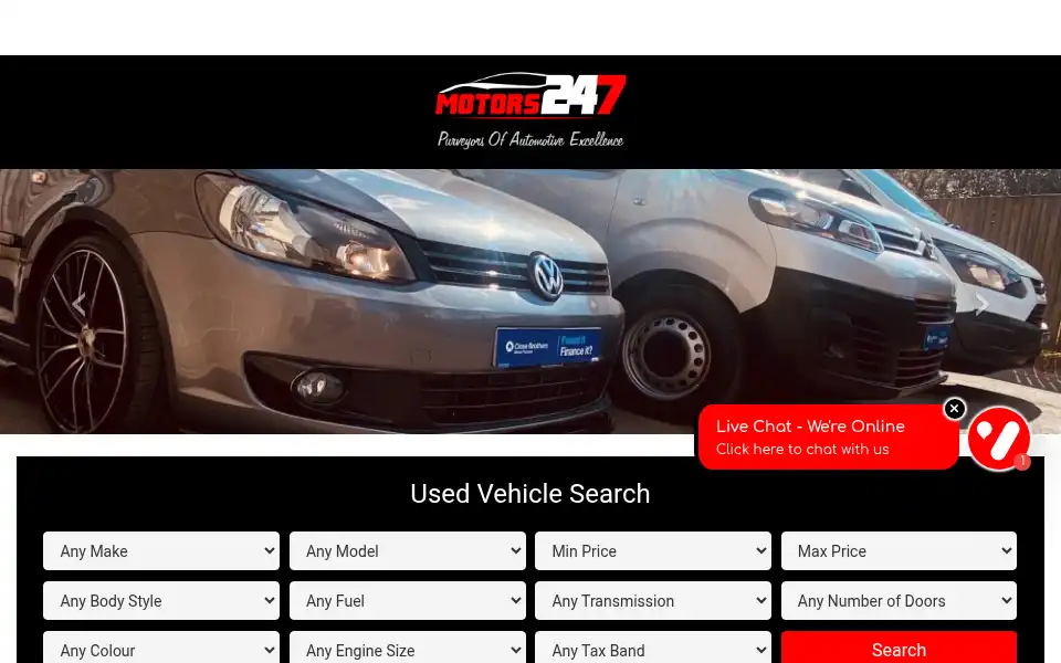 Screenshot of motors247.co.uk