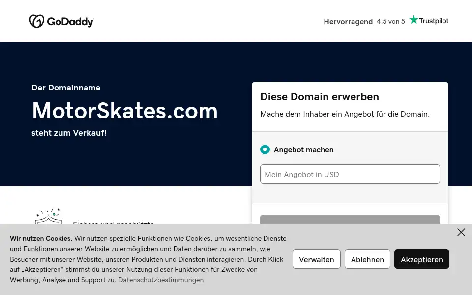Screenshot of motorskates.com