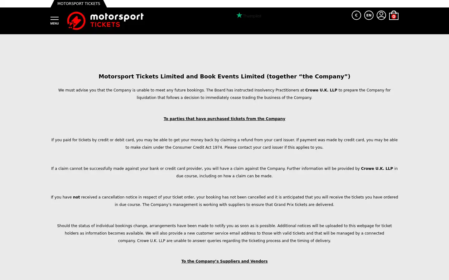 Screenshot of motorsporttickets.com