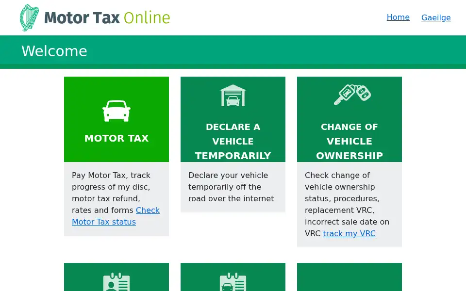 Screenshot of motortax.ie