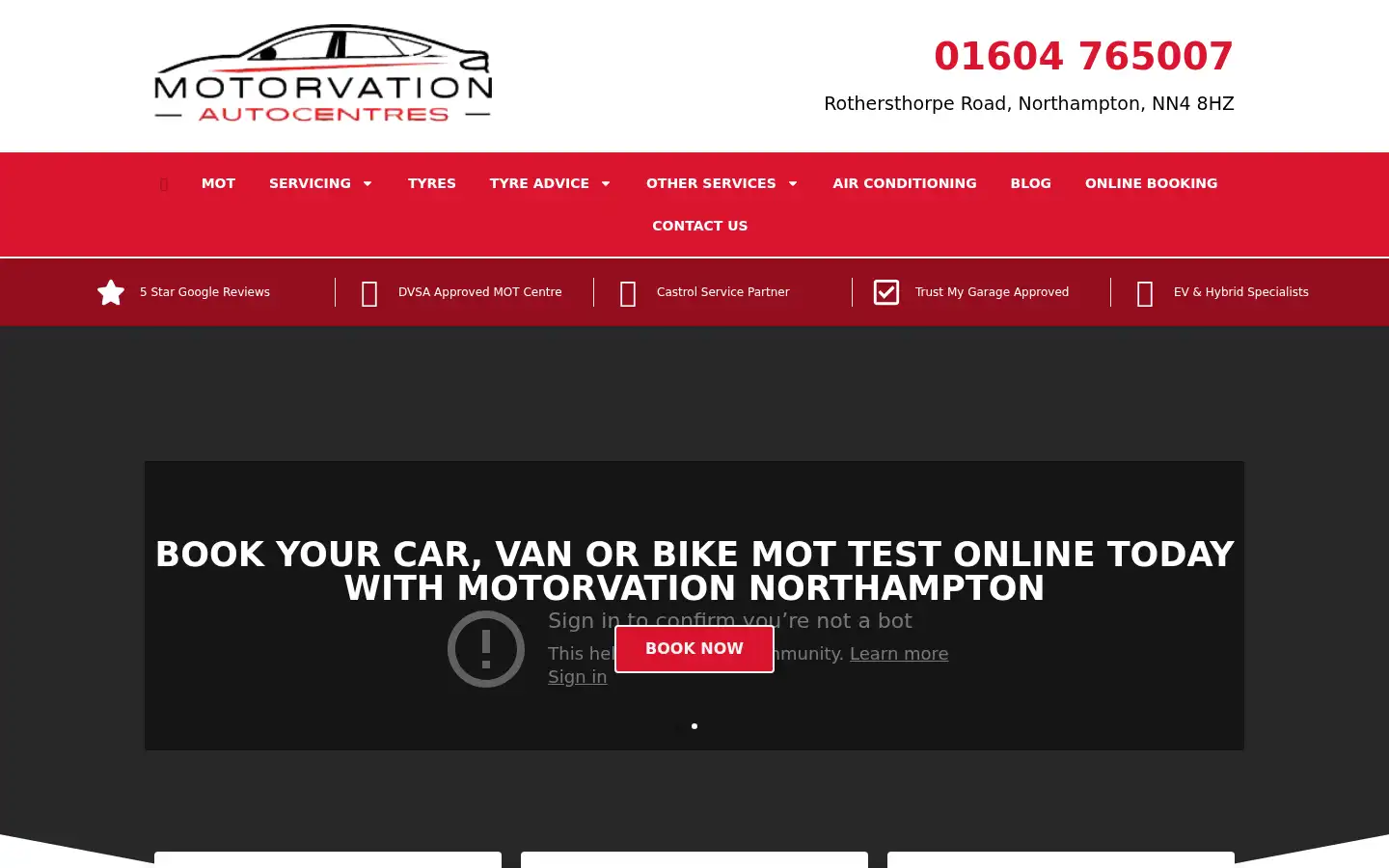 Screenshot of motorvation-northampton.co.uk