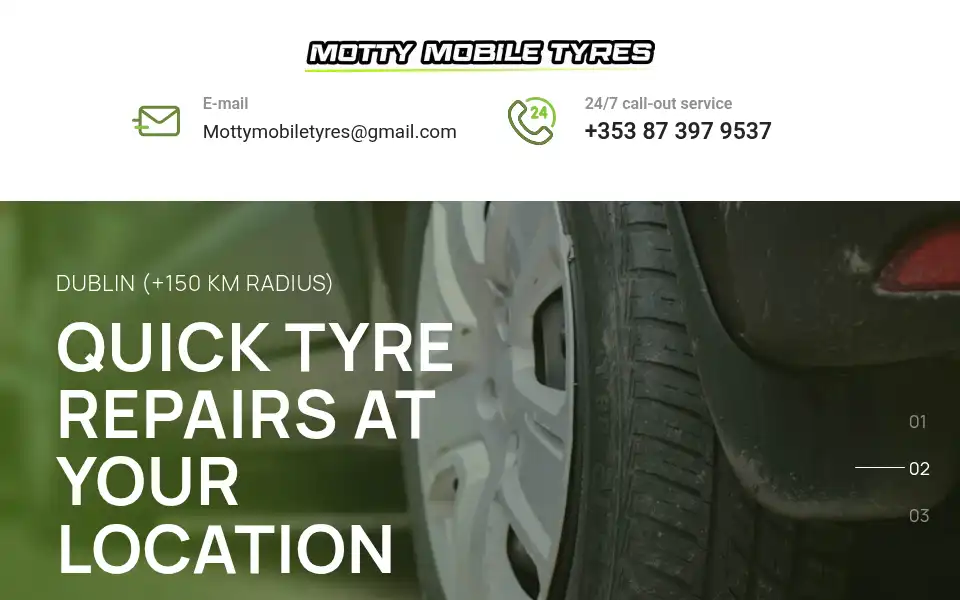 Screenshot of mottymobiletyres.ie