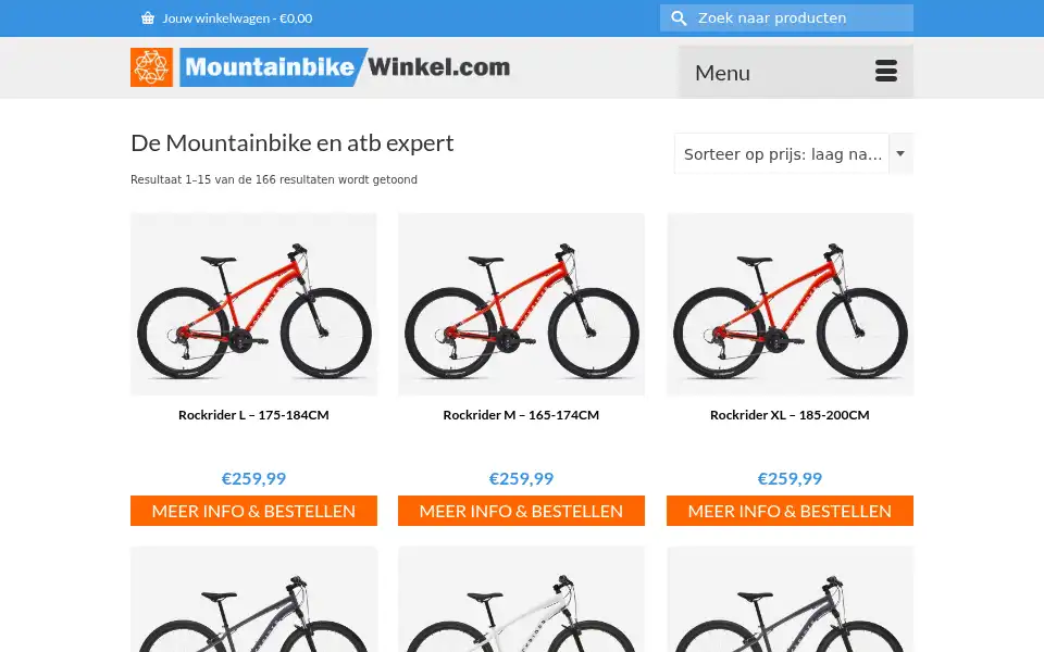 Screenshot of mountainbikewinkel.com