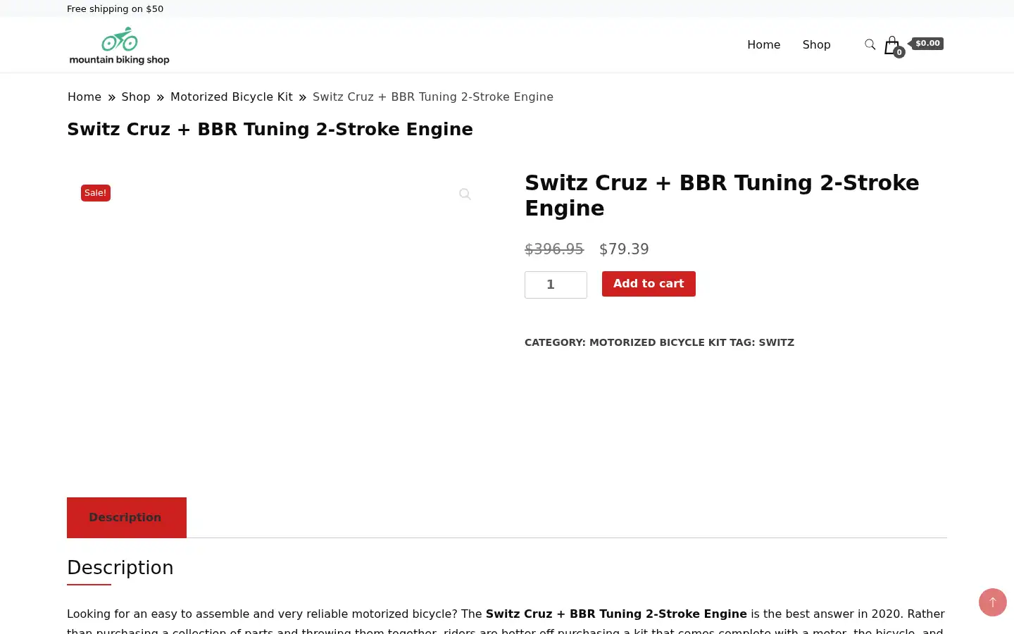 Screenshot of mountainbikingshop.com