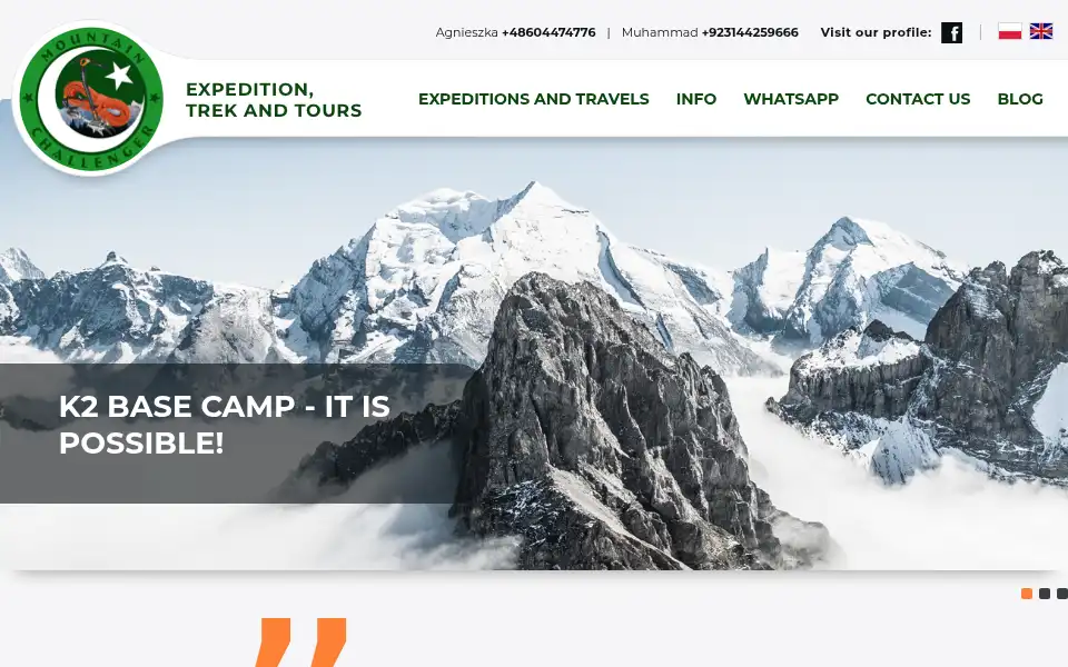 Screenshot of mountainchallenger110.com