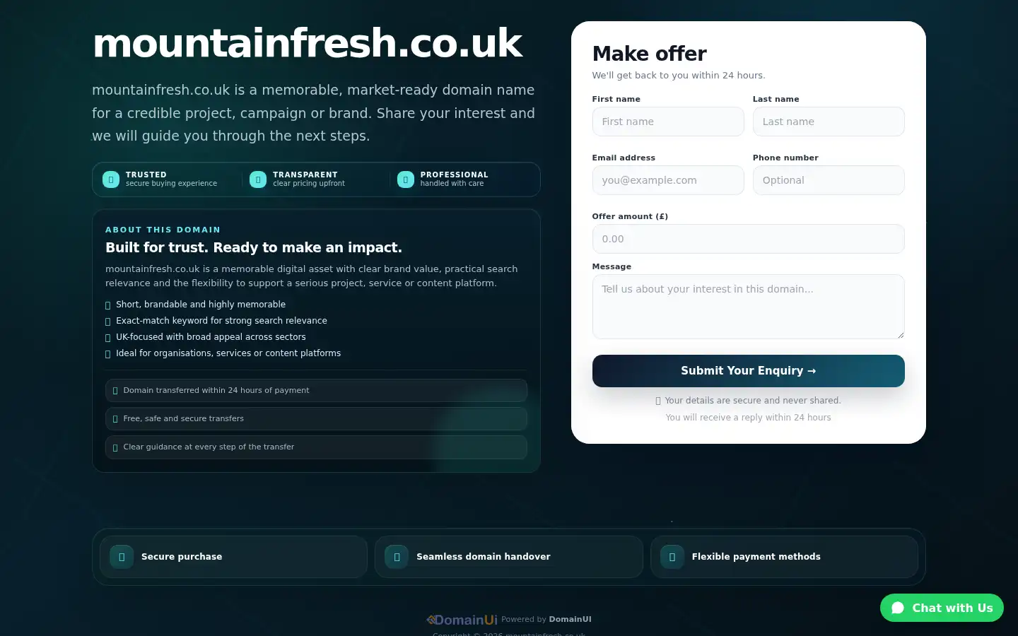 Screenshot of mountainfresh.co.uk