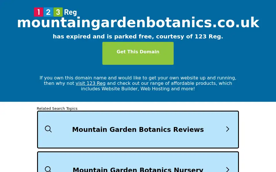 Screenshot of mountaingardenbotanics.co.uk