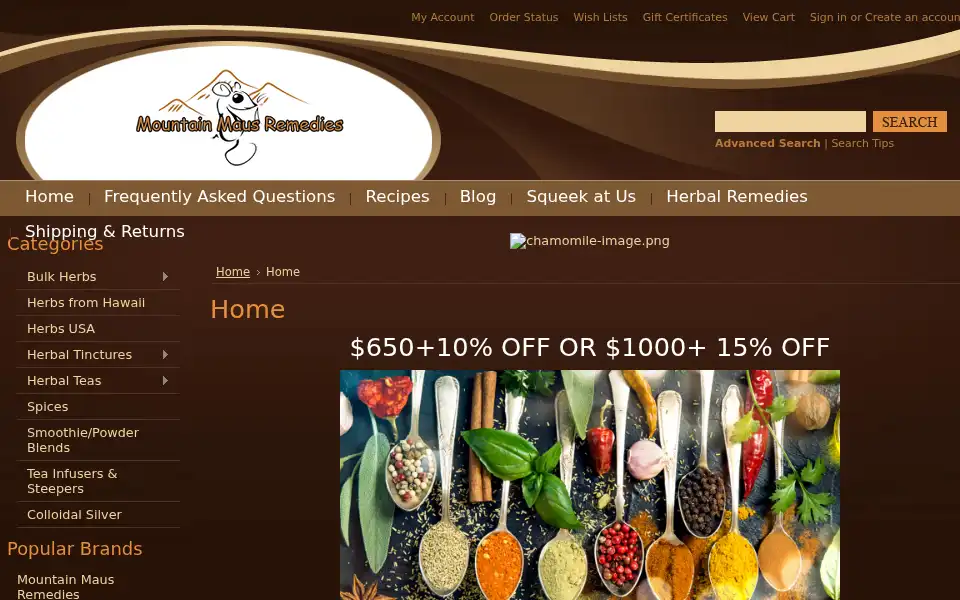 Screenshot of mountainmausremedies.com