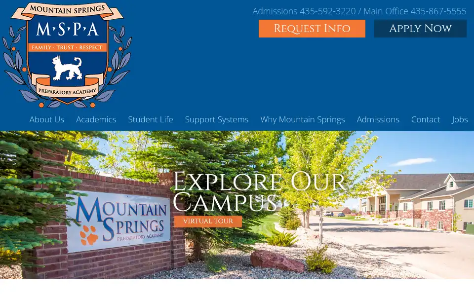 Screenshot of mountainspringsprep.com