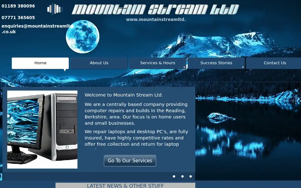 Screenshot of mountainstreamltd.co.uk