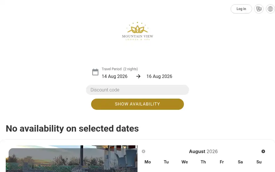 Screenshot of mountainviewlodgesandspa.com