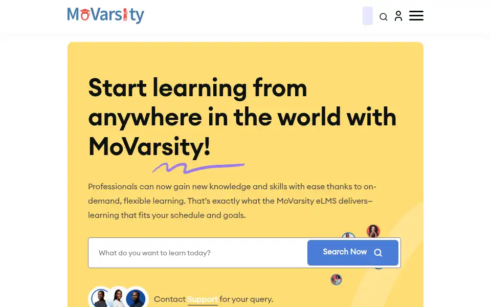 Screenshot of movarsity.com