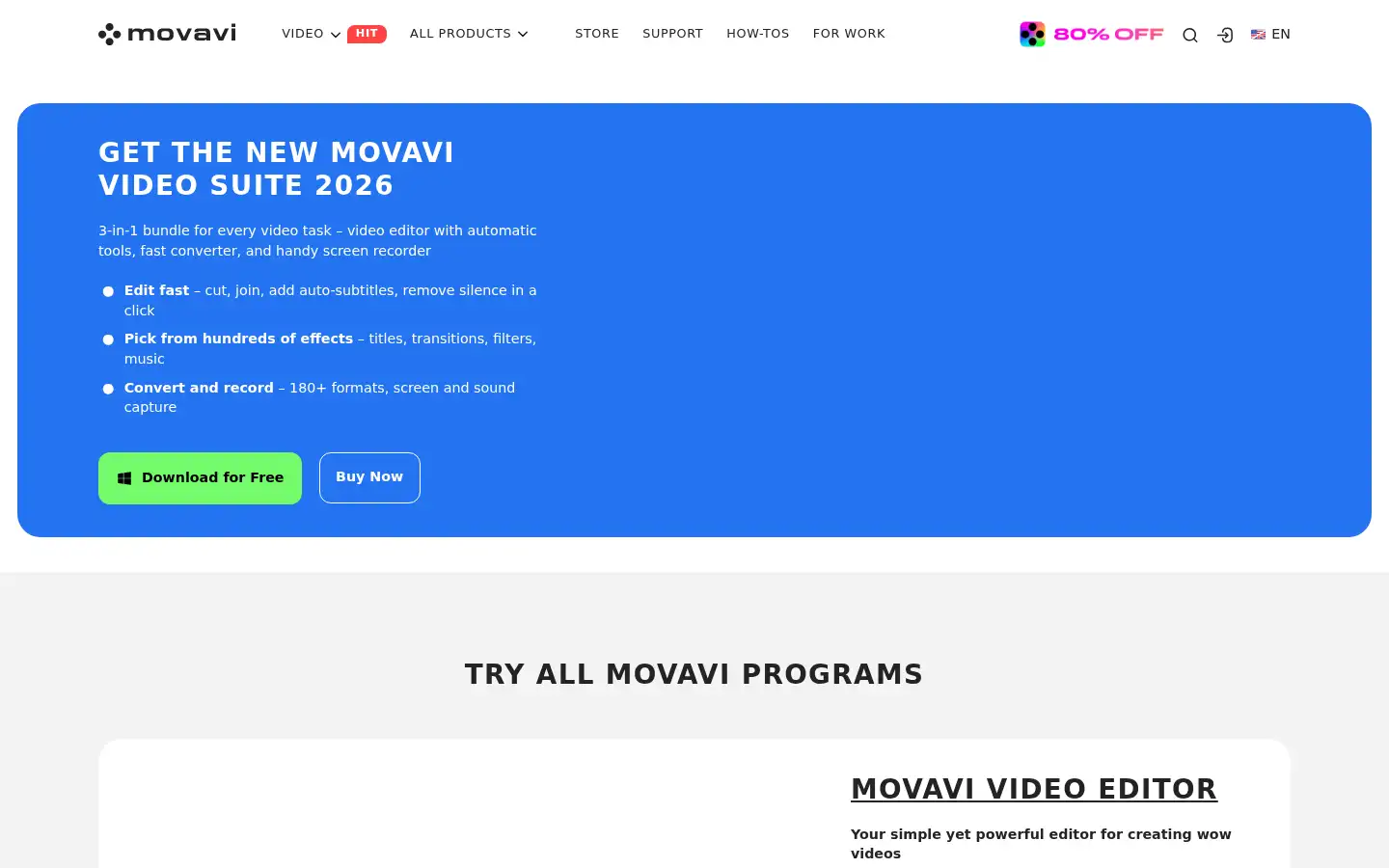 Screenshot of movavi.com