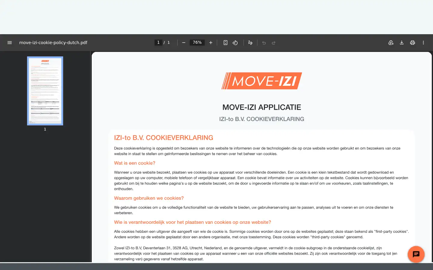Screenshot of move-izi.nl