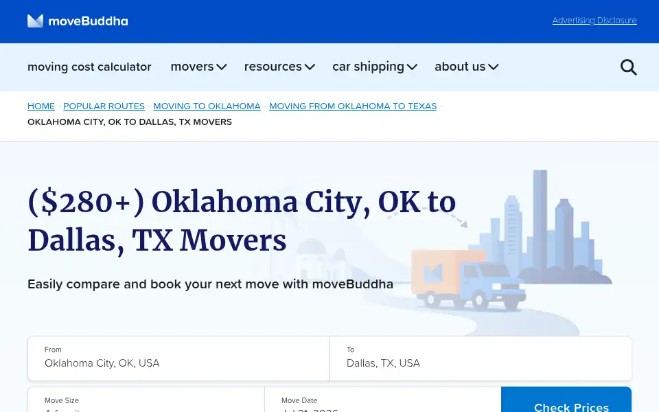 Screenshot of movebuddha.com