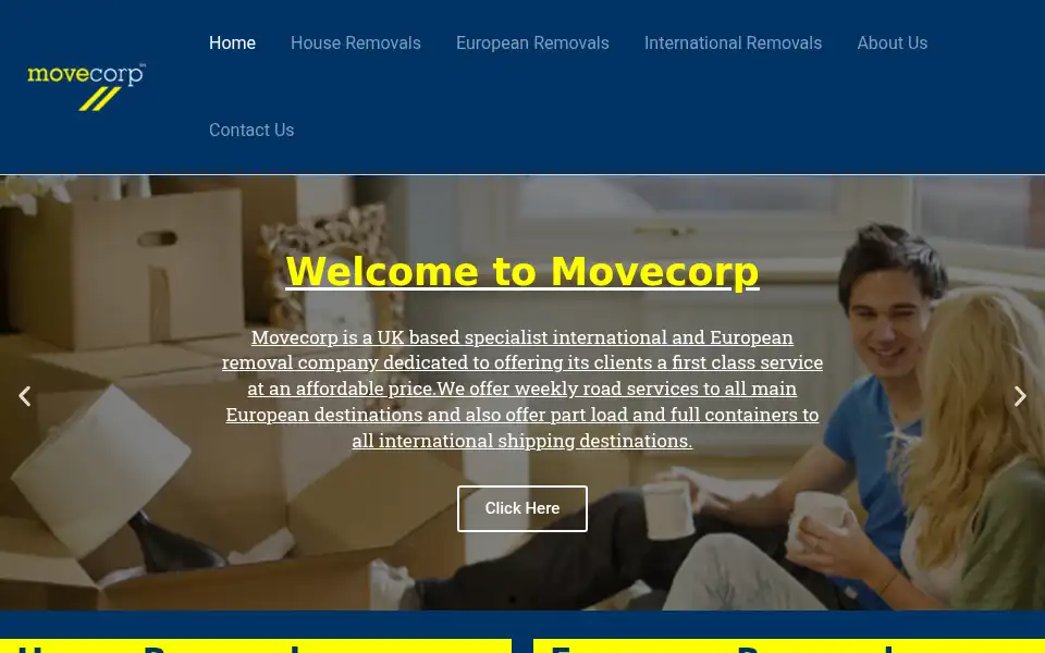 Screenshot of movecorp.co.uk