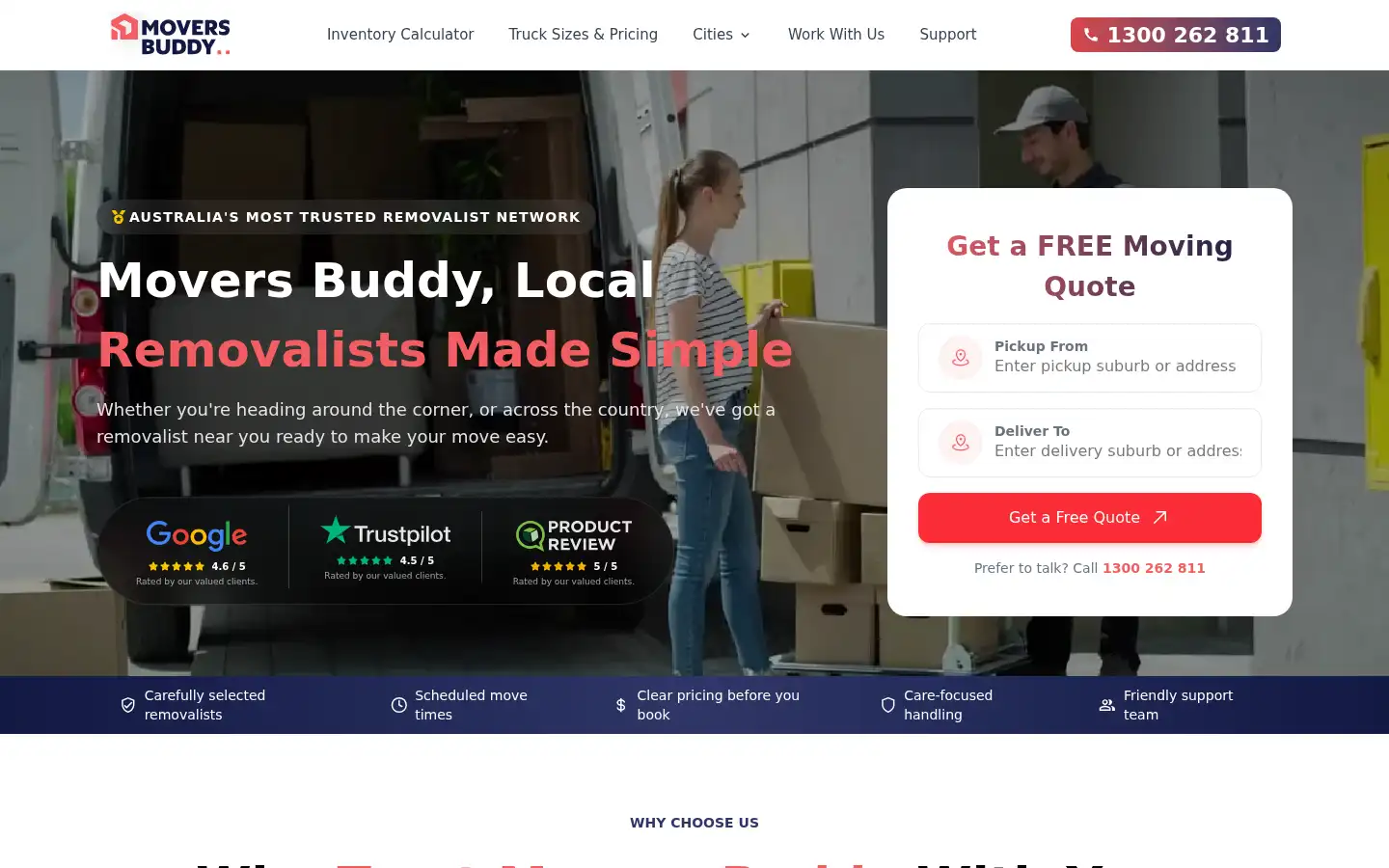 Screenshot of moversbuddy.com.au