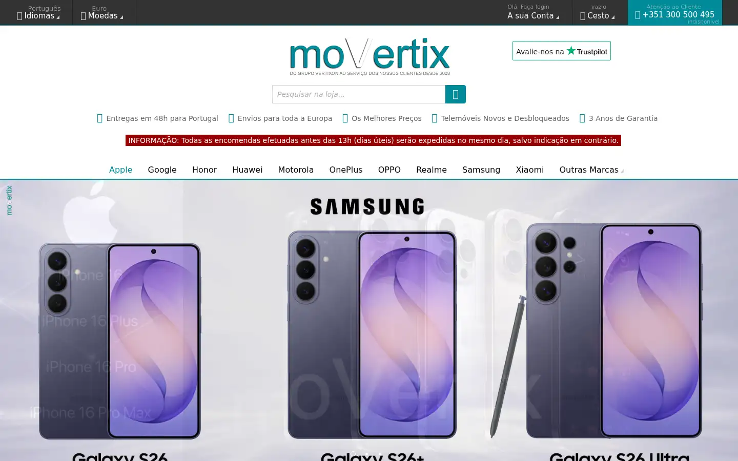 Screenshot of movertix.com