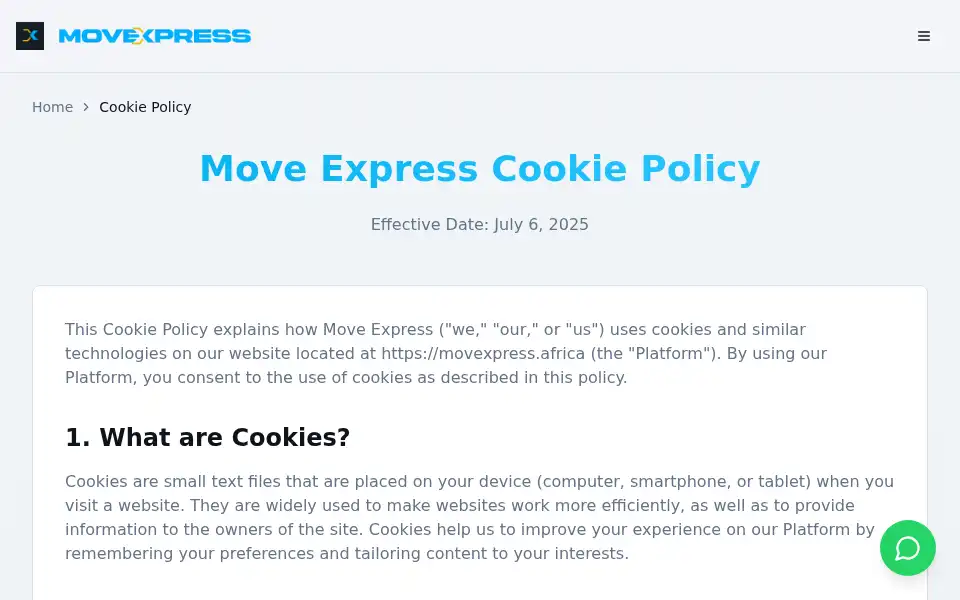 Screenshot of movexpress.africa