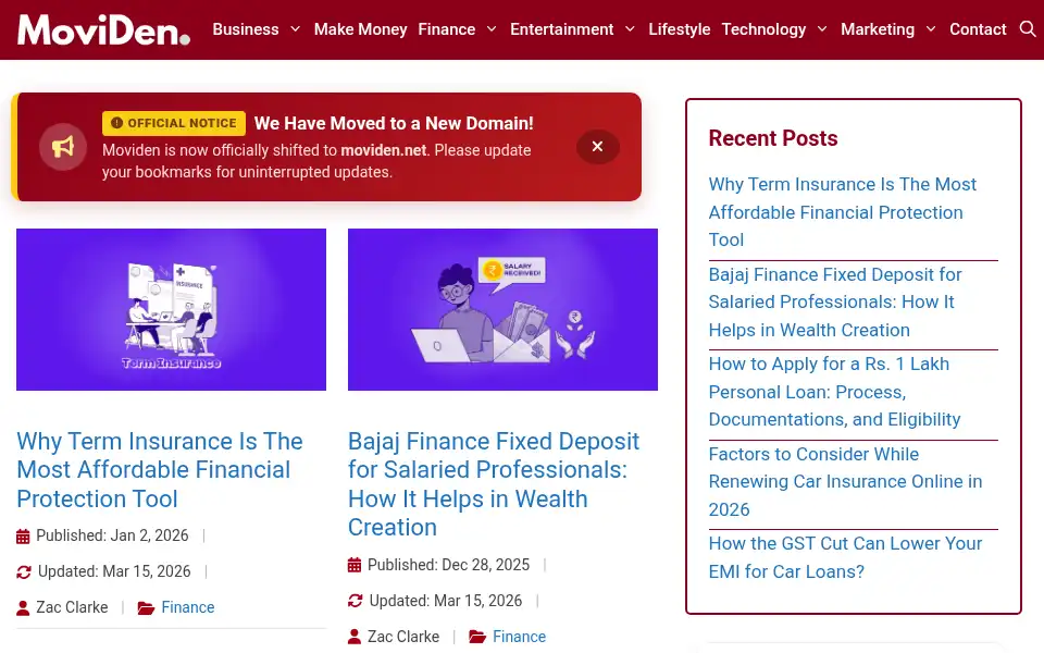 Screenshot of moviden.com