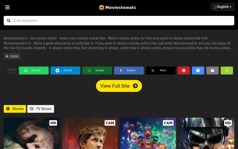 Screenshot of moviestowatch.tv