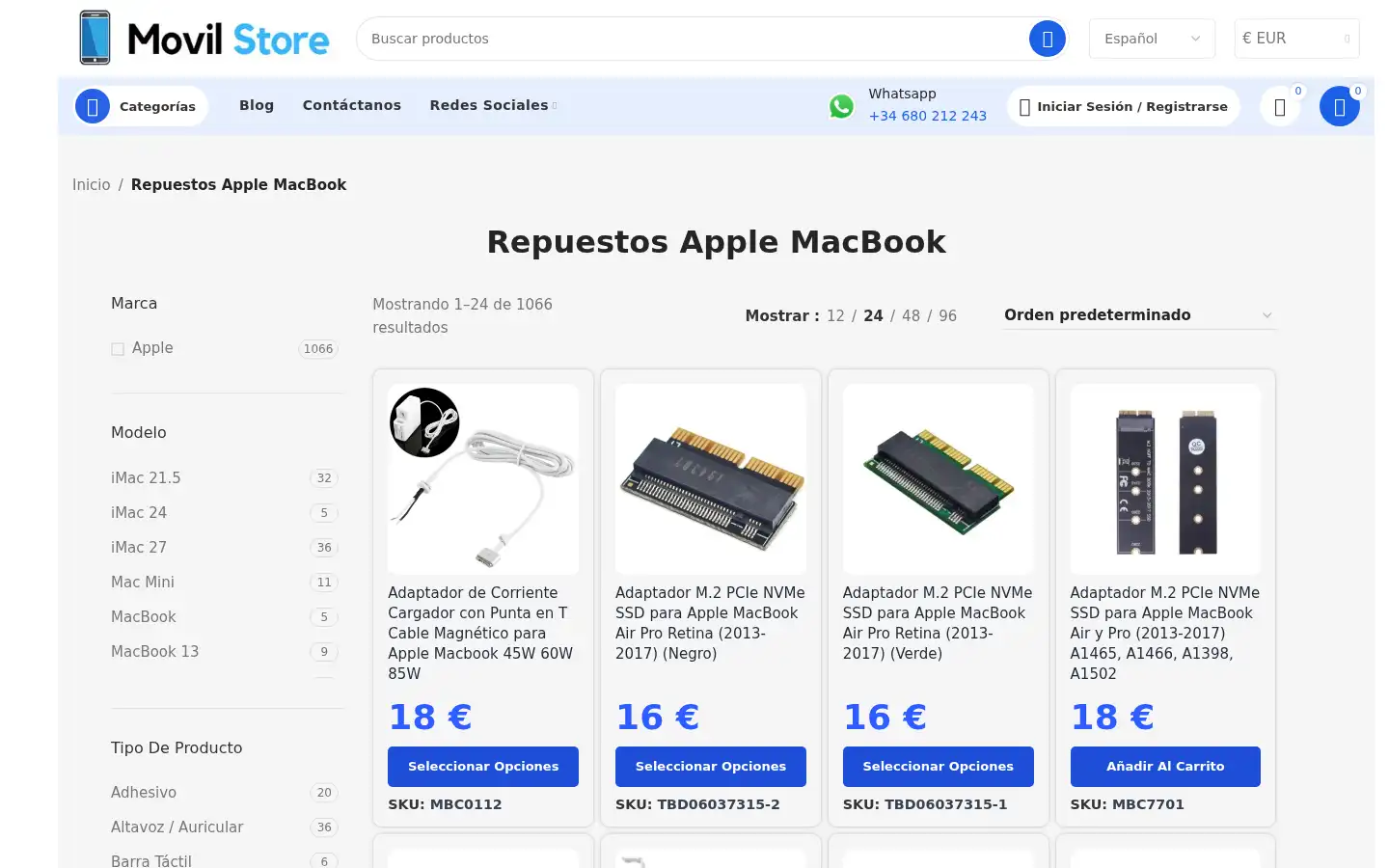 Screenshot of movilstore.com