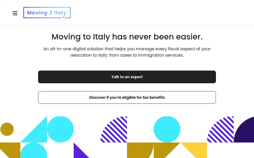 Screenshot of moving2italy.com