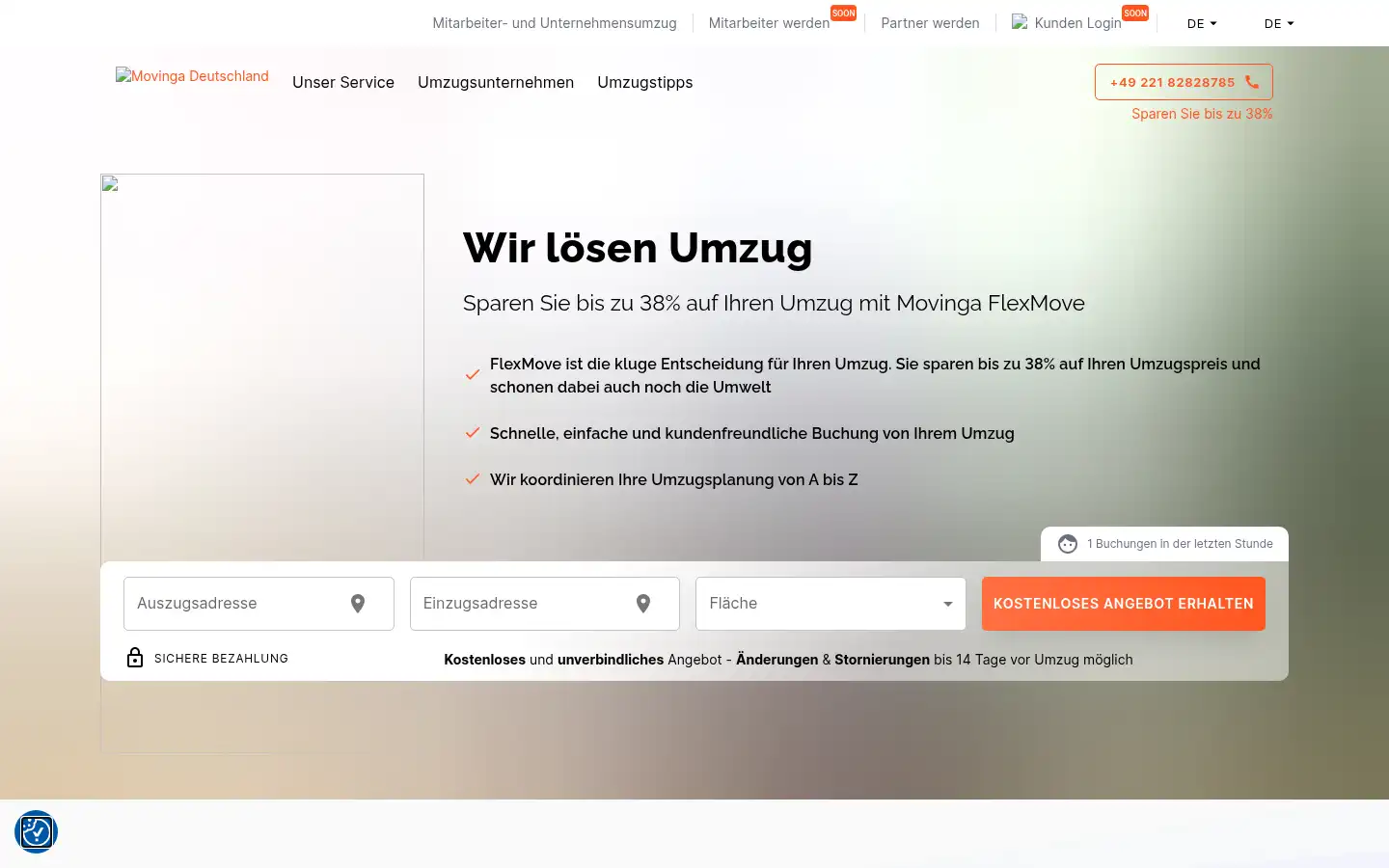 Screenshot of movinga.com