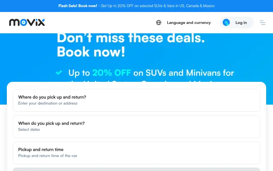 Screenshot of movixrentacar.com