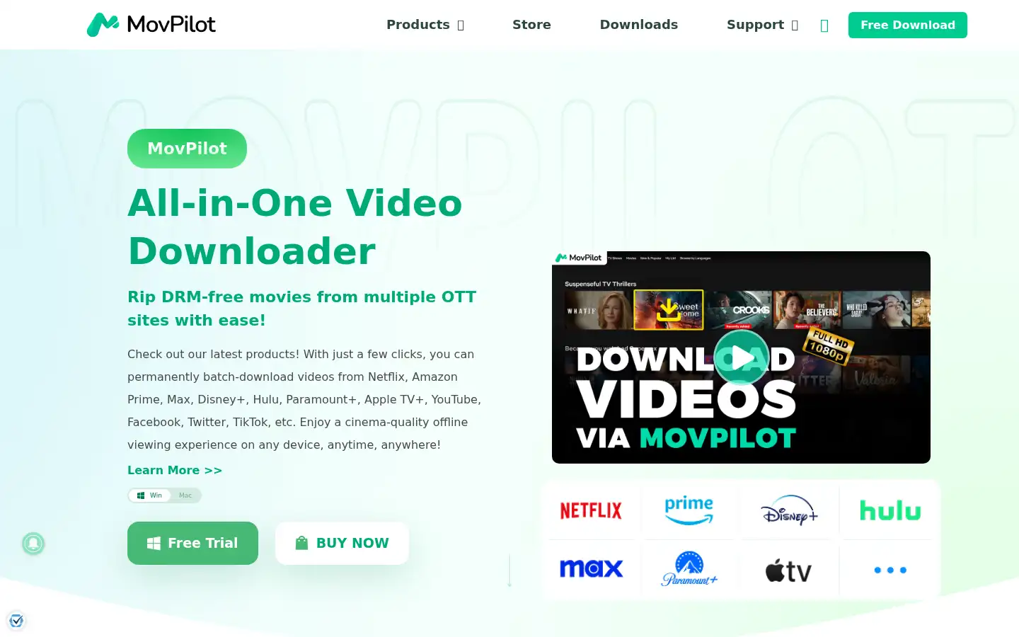 Screenshot of movpilot.com