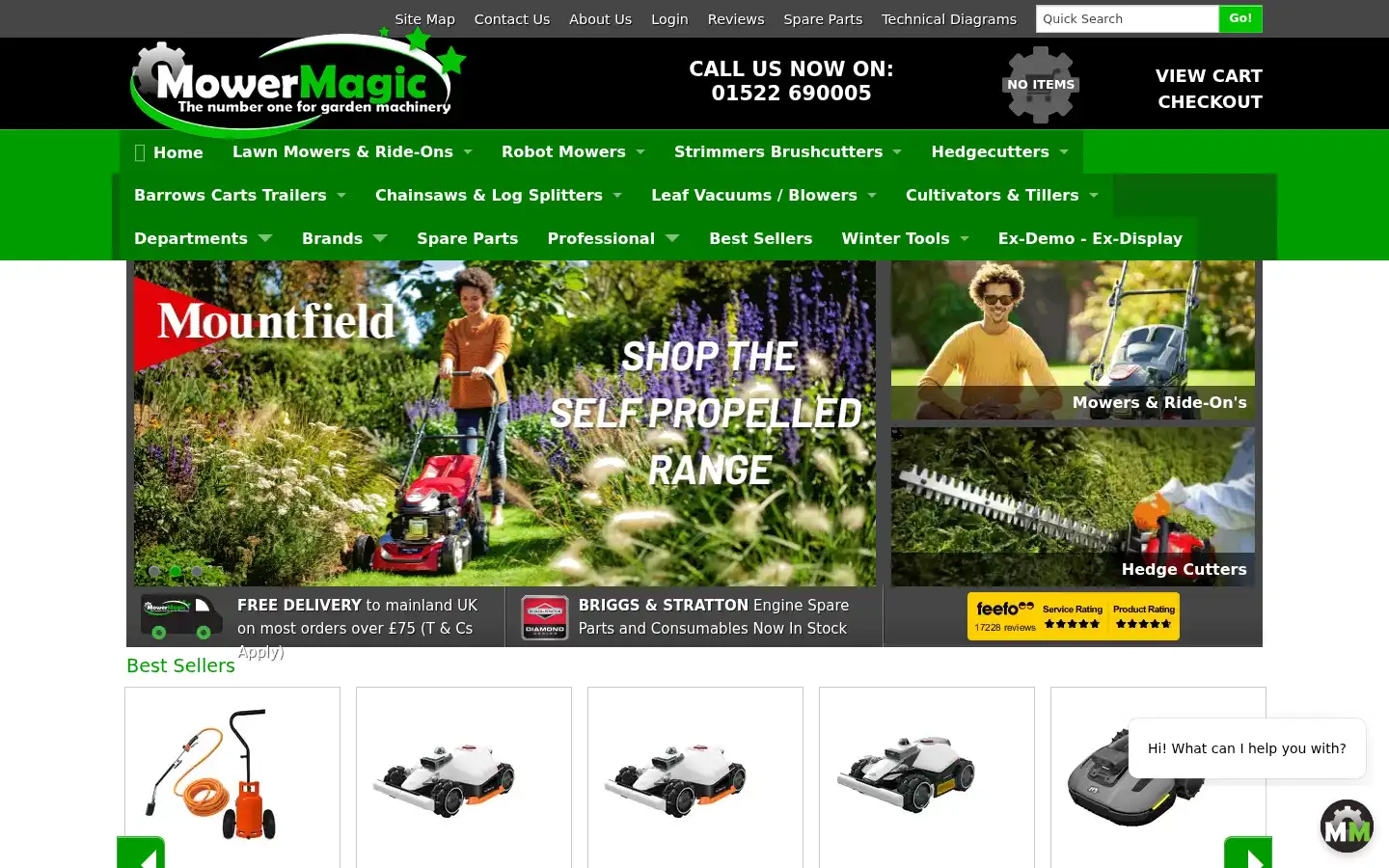 Screenshot of mowermagic.co.uk