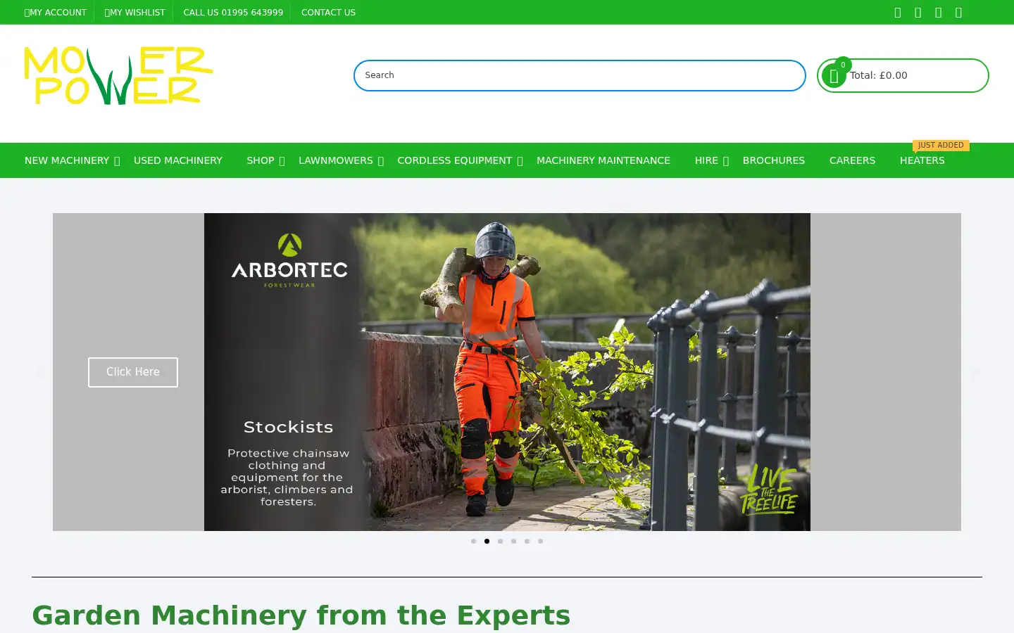 Screenshot of mowerpower.co.uk