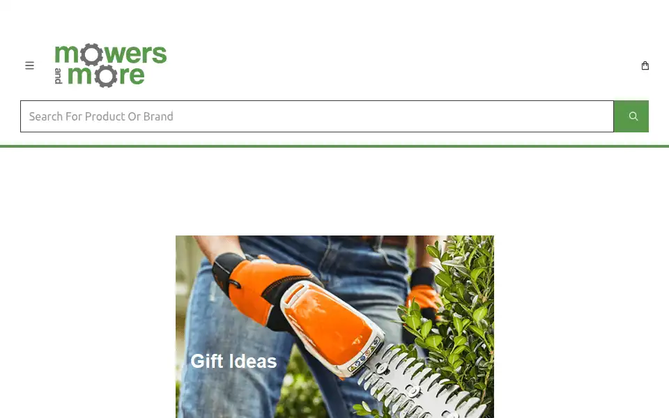 Screenshot of mowersandmore.co.uk
