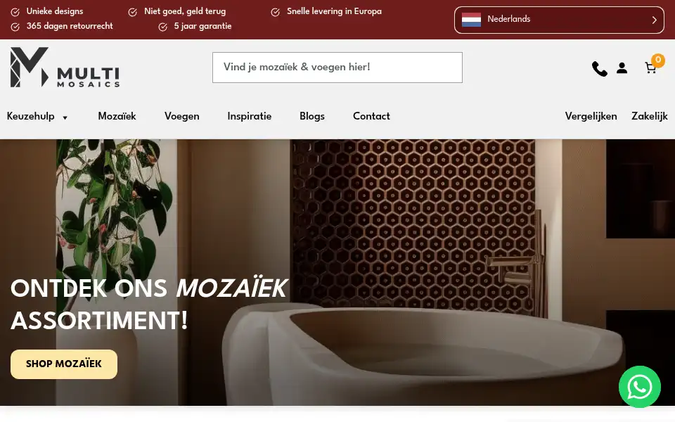 Screenshot of mozaiektegelwinkel.nl