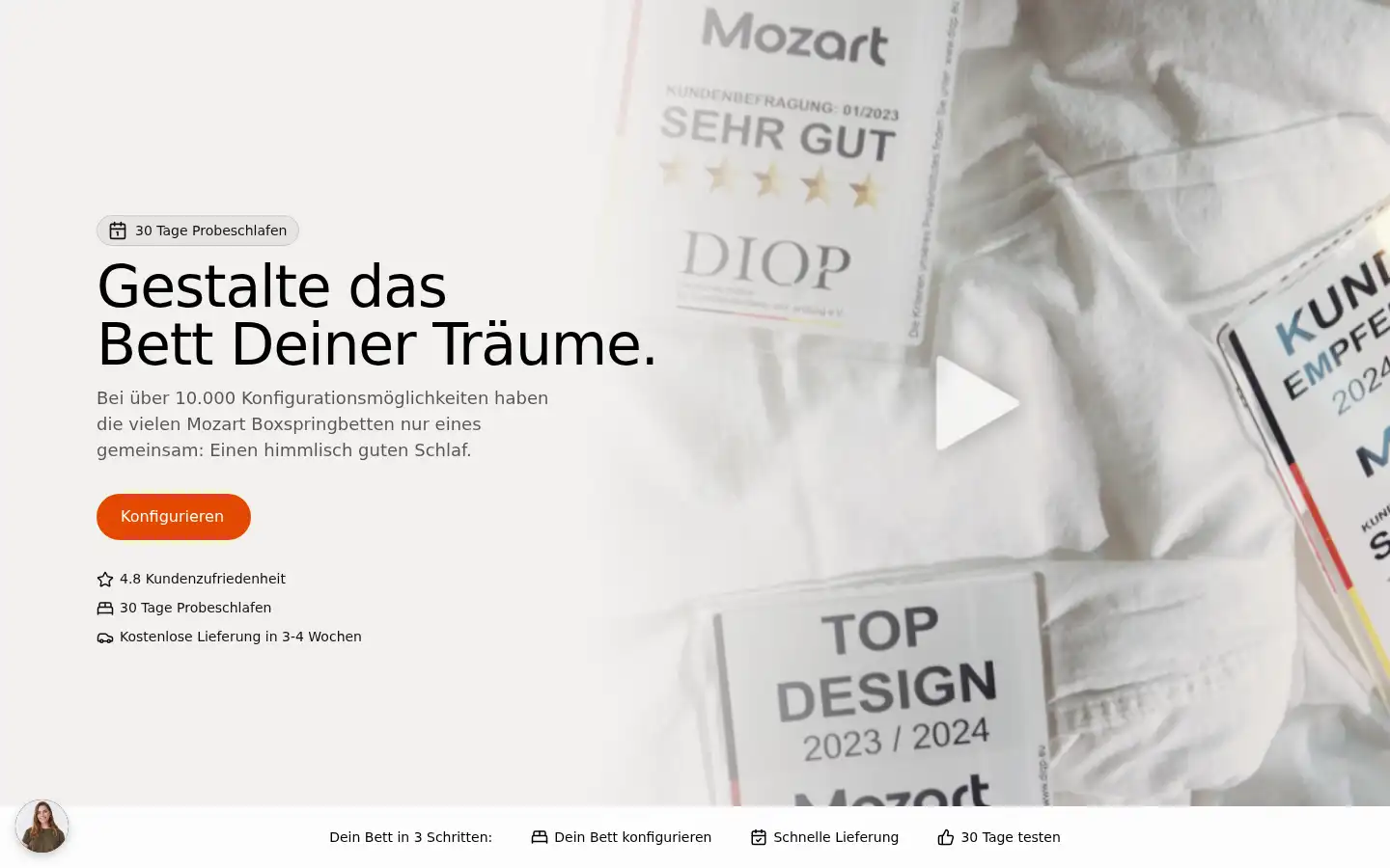 Screenshot of mozart-bett.de