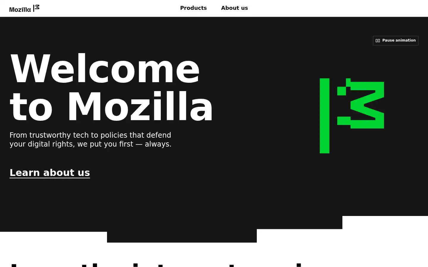 Screenshot of mozilla.org