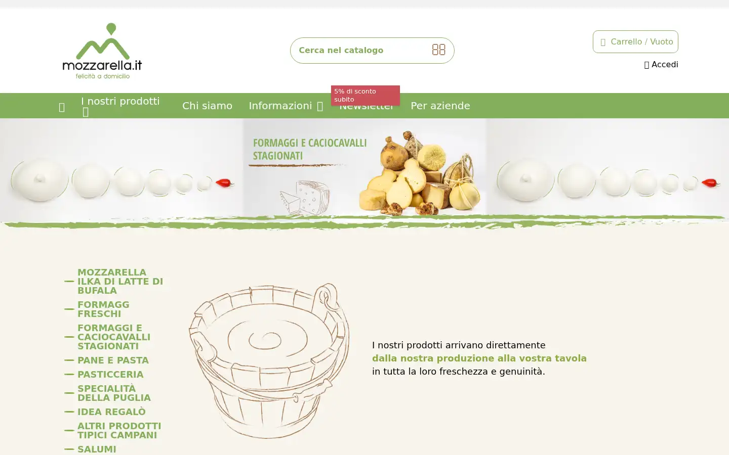 Screenshot of mozzarella.it