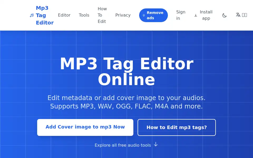 Screenshot of mp3-tag-editor.com