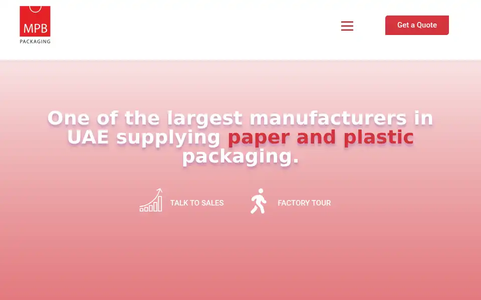 Screenshot of mpbpackaging.com