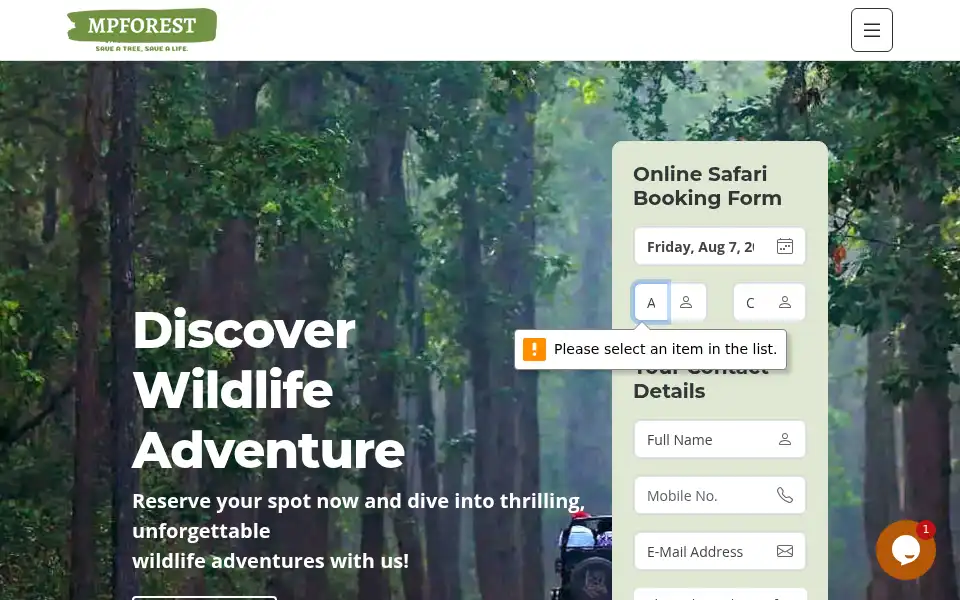 Screenshot of mpforest.co.in