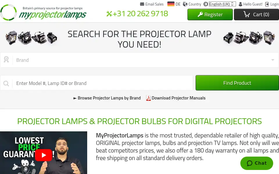 Screenshot of mplamps.co.uk