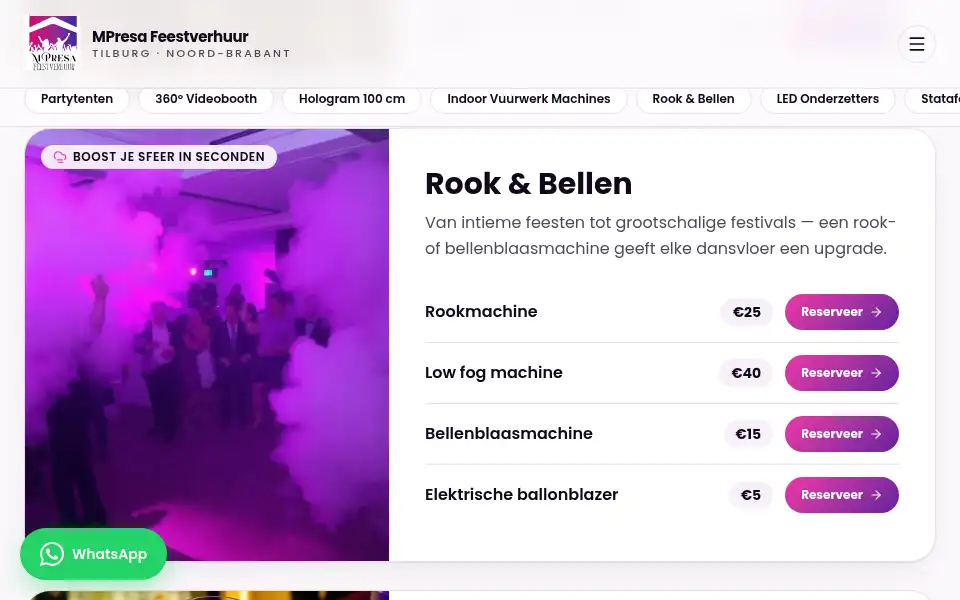 Screenshot of mpresa-feestverhuur.nl